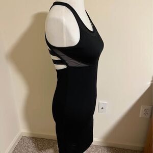 Fabletics Black Mesh Cutout Dress Size S